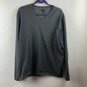 JF J Ferrar Mens Size XL Sweater V Neck Long Sleeve Gray
